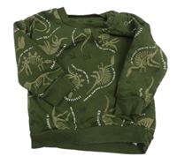 Khaki mikina s kostrami dinosaurů zn. Primark