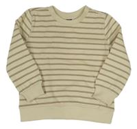 Béžovo-hnědá pruhovaná mikina