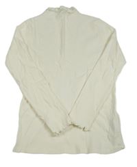 Smetanové žebrované triko H&M