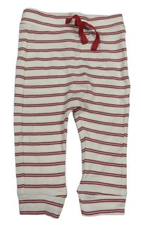 Bílo-červené pruhované lehké tepláky George