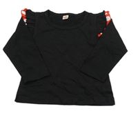 Černé triko s volánky