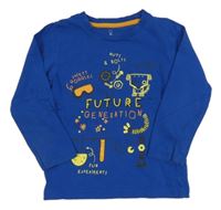 Safírové triko s obrázky Mothercare