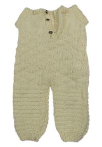 Krémový pletený kalhotový overal