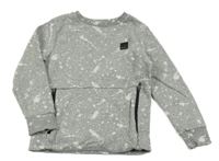 Šedá melírovaná skvrnitá mikina s nášivkou George