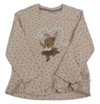 Světlerůžová květovaná mikina s králíkem Liegelind