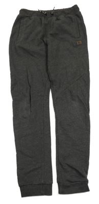 Tmavošedé melírované tepláky s nášivkou Yigga