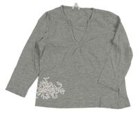 Šedé melírované triko s potiskem TCM