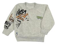 Světlešedá melírovaná mikina s Želvou Ninja