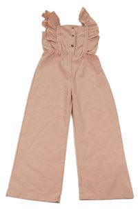 Růžový kalhotový overal s volánky Shein