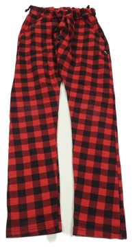 Červeno-černé kostkované legíny