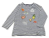 Bílo-tmavomodré pruhované triko s obrázky Lupilu