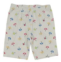 Bílé elastické kraťasy s deštníky Topolino