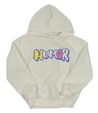 Smetanová mikina s nápisem a kapucí Shein