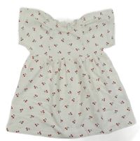 Smetanové žebrované šaty s třešněmi H&M