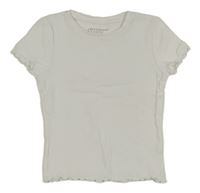 Bílé žebrované tričko Primark