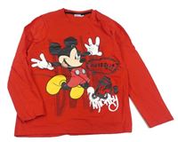 Červené pyžamové triko s Mickeym Disney