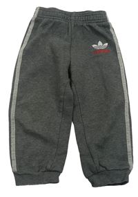 Šedé melírované tepláky s logem Adidas