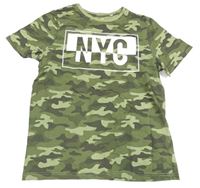 Khaki army tričko s nápisem C&A