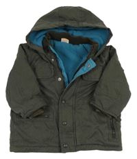 Tmavošedá šusťáková zateplená bunda s kapucí Mini Mode