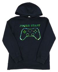 Tmavomodrá mikina s ovladačem a kapucí H&M