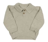 Smetanový vzorovaný svetr s límečkem Nutmeg