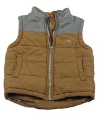 Hnědo-šedá šusťáková zateplená vesta Urban