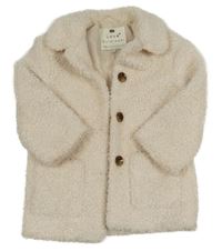 Smetanový huňatý podšitý kabátek F&F