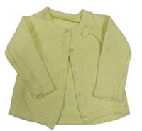 Žlutý vzorovaný propínací svetr Nutmeg