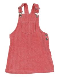 Růžové sametové žebrované laclové šaty F&F