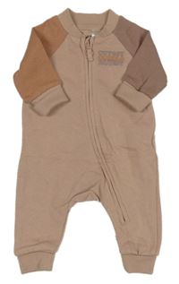 Pudrový teplákový overal s nápisem H&M