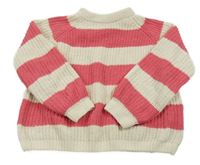 Smetnaovo-růžový pruhovaný svetr Yigga