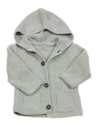 Šedý propínací svetr s kapucí Primark