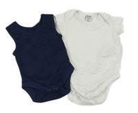 2x body - bílé + tmavomodré 