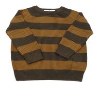 Hnědý pruhovaný svetr H&M