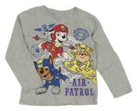 Šedé melírované triko s Tlapkovou Patrolou Nickelodeon