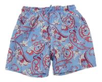 Modro-červené vzorované plážové kraťasy Primark