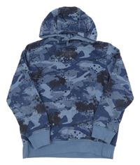 Modro-tmavomodrá army mikina s kapucí George