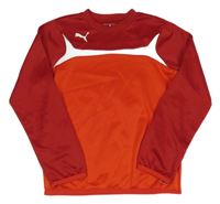 Červeno-bílá sportovní funkční mikina s logem Puma