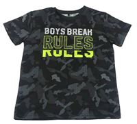 Černo-šedé army sportovní tričko s nápisy zn.Ergeenomixx