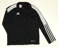 Černo-bílá propínací sportovní mikina s logem Adidas