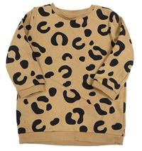 Hnědo-černá mikina s leopardím vzorem F&F