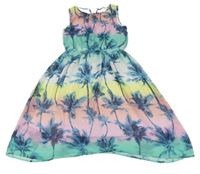 Barevné šifonové šaty s palmami H&M