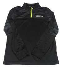 Černo-šedá thermo mikina s army rukávy zn. C&A