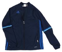 Tmavomodrá propínací sportovní mikina s logem Adidas