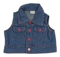 Modrá rifová crop vesta 