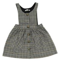 Černo-bílo-hořčicové kostkované šaty Primark