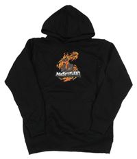 Černá mikina s potiskem a kapucí 