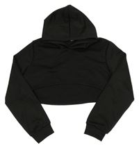 Černá crop mikina s kapucí 