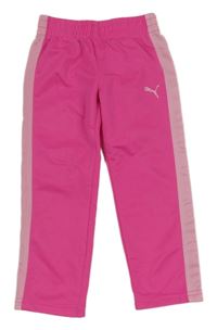 Růžové sportovní tepláky s logem Puma