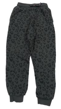 Antracitovo-černé tepláky s leopardím vzorem Nutmeg